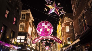 See Carnaby Street's famous light displays on our Christmas bike tour